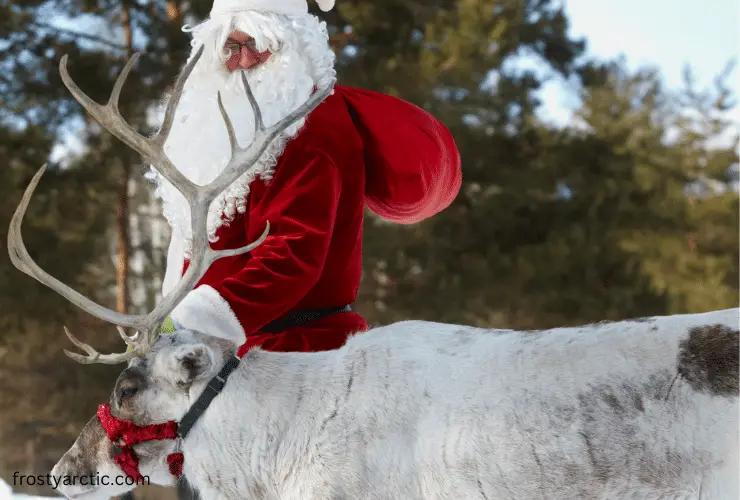 santa with reindeer