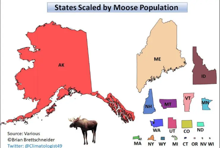 Moose population in states